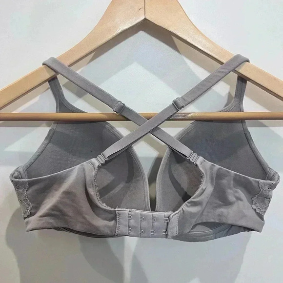 Victoria Secret Bra Body by Victoria No Wire Purple Grey Detachable Straps 34D - Picture 5 of 7